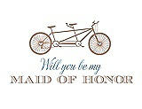 Front View Thumbnail - Cappuccino & Cornflower Will You Be My Maid of Honor - Bike