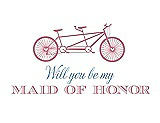 Front View Thumbnail - Carnation & Cornflower Will You Be My Maid of Honor - Bike