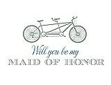 Front View Thumbnail - Celadon & Cornflower Will You Be My Maid of Honor - Bike