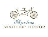 Front View Thumbnail - Champagne & Cornflower Will You Be My Maid of Honor - Bike