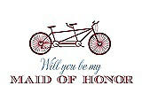 Front View Thumbnail - Claret & Cornflower Will You Be My Maid of Honor - Bike