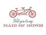 Front View Thumbnail - Coral & Cornflower Will You Be My Maid of Honor - Bike