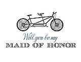 Front View Thumbnail - Eggplant & Cornflower Will You Be My Maid of Honor - Bike