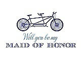 Front View Thumbnail - Electric Blue & Cornflower Will You Be My Maid of Honor - Bike