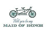 Front View Thumbnail - Emerald & Cornflower Will You Be My Maid of Honor - Bike