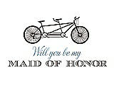 Front View Thumbnail - Espresso & Cornflower Will You Be My Maid of Honor - Bike