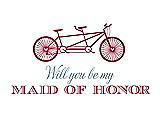 Front View Thumbnail - Flame & Cornflower Will You Be My Maid of Honor - Bike