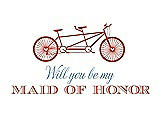 Front View Thumbnail - Fiesta & Cornflower Will You Be My Maid of Honor - Bike