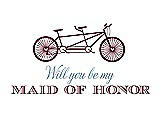 Front View Thumbnail - Garnet & Cornflower Will You Be My Maid of Honor - Bike