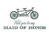 Front View Thumbnail - Hunter Green & Cornflower Will You Be My Maid of Honor - Bike
