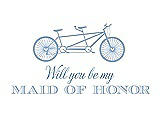 Front View Thumbnail - Ice Blue & Cornflower Will You Be My Maid of Honor - Bike
