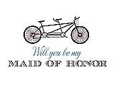 Front View Thumbnail - Italian Plum & Cornflower Will You Be My Maid of Honor - Bike