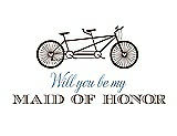 Front View Thumbnail - Latte & Cornflower Will You Be My Maid of Honor - Bike