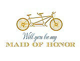 Front View Thumbnail - Mango & Cornflower Will You Be My Maid of Honor - Bike