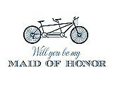 Front View Thumbnail - Marine & Cornflower Will You Be My Maid of Honor - Bike