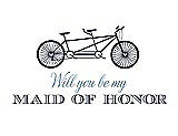 Front View Thumbnail - Midnight Navy & Cornflower Will You Be My Maid of Honor - Bike