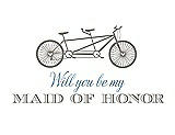 Front View Thumbnail - Mocha & Cornflower Will You Be My Maid of Honor - Bike