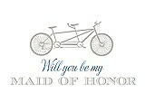 Front View Thumbnail - Oyster & Cornflower Will You Be My Maid of Honor - Bike