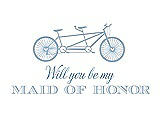 Front View Thumbnail - Pale Blue & Cornflower Will You Be My Maid of Honor - Bike