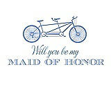 Front View Thumbnail - Periwinkle - PANTONE Serenity & Cornflower Will You Be My Maid of Honor - Bike
