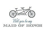 Front View Thumbnail - Pewter & Cornflower Will You Be My Maid of Honor - Bike