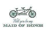 Front View Thumbnail - Pine Green & Cornflower Will You Be My Maid of Honor - Bike