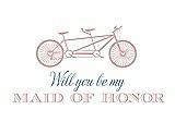 Front View Thumbnail - Petal Pink & Cornflower Will You Be My Maid of Honor - Bike