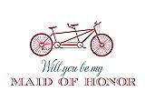 Front View Thumbnail - Papaya & Cornflower Will You Be My Maid of Honor - Bike