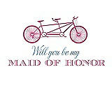 Front View Thumbnail - Pretty In Pink & Cornflower Will You Be My Maid of Honor - Bike