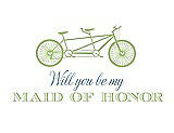 Front View Thumbnail - Pistachio & Cornflower Will You Be My Maid of Honor - Bike