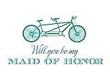 Front View Thumbnail - Pantone Turquoise & Cornflower Will You Be My Maid of Honor - Bike