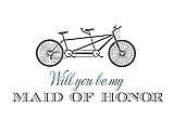 Front View Thumbnail - Quarry & Cornflower Will You Be My Maid of Honor - Bike
