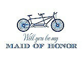 Front View Thumbnail - Royal Blue & Cornflower Will You Be My Maid of Honor - Bike