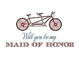 Front View Thumbnail - Ribbon Red & Cornflower Will You Be My Maid of Honor - Bike