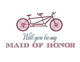 Front View Thumbnail - Rose Quartz & Cornflower Will You Be My Maid of Honor - Bike