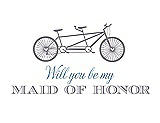 Front View Thumbnail - Shadow & Cornflower Will You Be My Maid of Honor - Bike