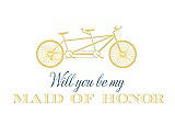 Front View Thumbnail - Sunflower & Cornflower Will You Be My Maid of Honor - Bike