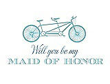 Front View Thumbnail - Spa & Cornflower Will You Be My Maid of Honor - Bike