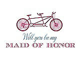 Front View Thumbnail - Strawberry & Cornflower Will You Be My Maid of Honor - Bike
