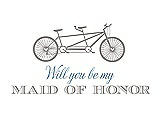 Front View Thumbnail - Taupe & Cornflower Will You Be My Maid of Honor - Bike