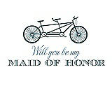 Front View Thumbnail - Teal & Cornflower Will You Be My Maid of Honor - Bike