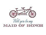 Front View Thumbnail - Tea Rose & Cornflower Will You Be My Maid of Honor - Bike