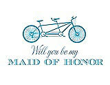 Front View Thumbnail - Turquoise & Cornflower Will You Be My Maid of Honor - Bike