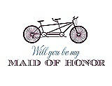 Front View Thumbnail - Wild Berry & Cornflower Will You Be My Maid of Honor - Bike