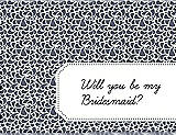 Front View Thumbnail - Blue Steel & Ebony Will You Be My Bridesmaid Card - Petal