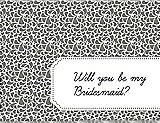 Front View Thumbnail - Charcoal Gray & Ebony Will You Be My Bridesmaid Card - Petal
