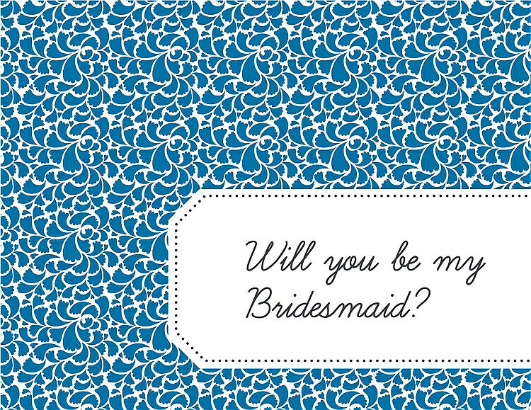 Front View - Cerulean & Ebony Will You Be My Bridesmaid Card - Petal
