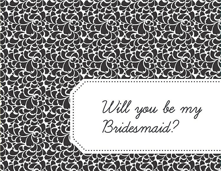 Front View - Graphite & Ebony Will You Be My Bridesmaid Card - Petal