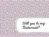 Front View Thumbnail - Hyacinth (iridescent Taffeta) & Ebony Will You Be My Bridesmaid Card - Petal