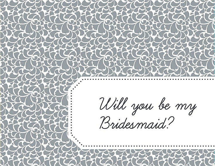 Front View - Mystic & Ebony Will You Be My Bridesmaid Card - Petal